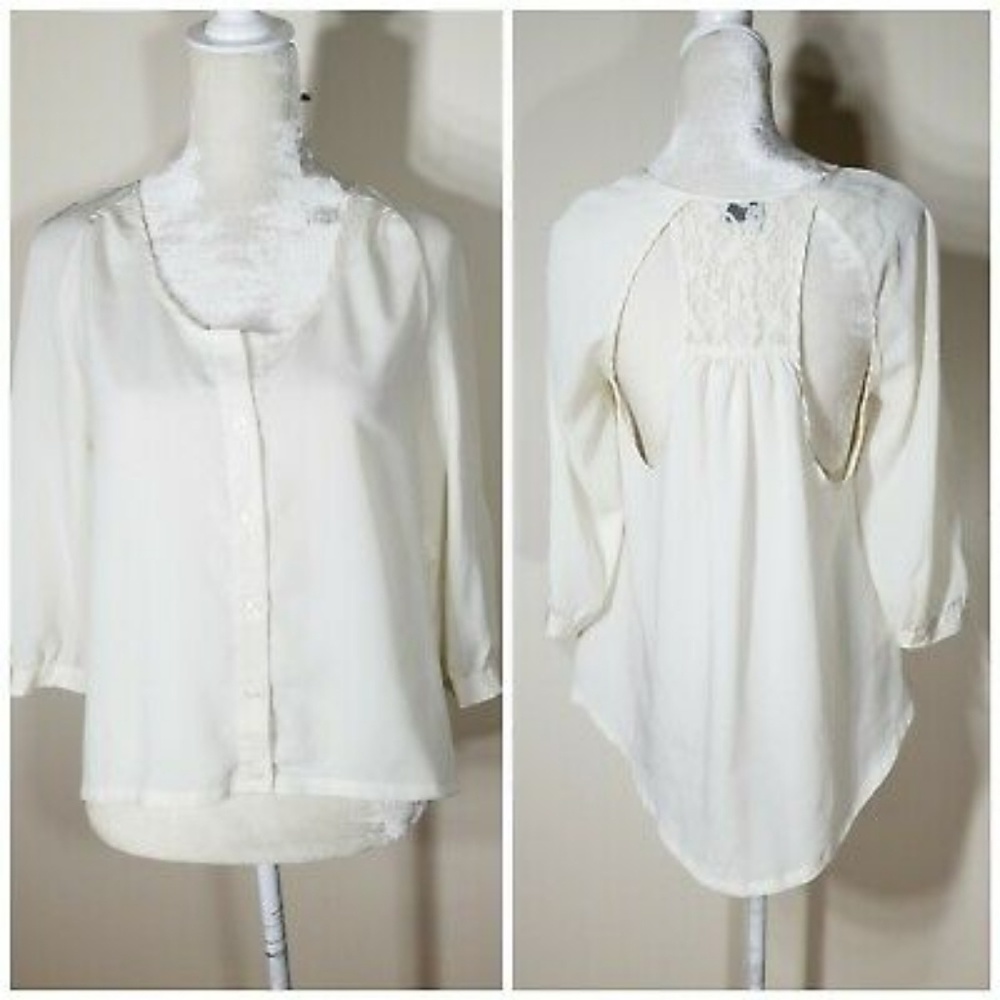 [Sparkle & Fade] Open Back Chiffon Blouse - image 2